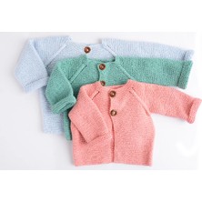 Orgaknits Baby Açık Mavi Bebek Ceket, Hırka, Yelek (%100 Organik Pamuk)