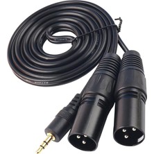 Flameer 3.5mm Trs Erkek Çift Xlr Erkek Stereo Ses Y Splitter Adaptörü Kablosu (Yurt Dışından)