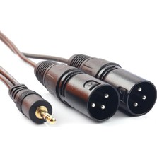 Flameer 3.5mm Trs Erkek Çift Xlr Erkek Stereo Ses Y Splitter Adaptörü Kablosu (Yurt Dışından)