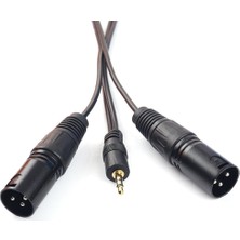 Flameer 3.5mm Trs Erkek Çift Xlr Erkek Stereo Ses Y Splitter Adaptörü Kablosu (Yurt Dışından)