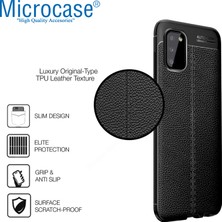 Microcase Samsung Galaxy A03S Leather Tpu Silikon Kılıf - Siyah