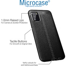 Microcase Samsung Galaxy A03S Leather Tpu Silikon Kılıf - Siyah