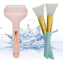 Buffer Buffer® Ice Roller Buz Silindiri Terapi Etkili Cilt Soğutma Bakım Aleti+2li Silikon Cilt Maske Fırça