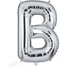 Eğlence Marketi 40'' 100 cm Gümüş Folyo Harf Balon B