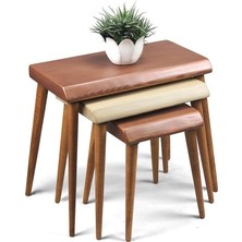 Entema Doğal Ağaç Masif Kütük 3’lü Zigon Sehpa