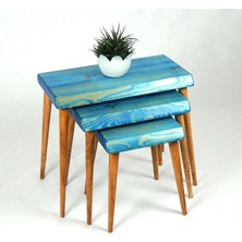 Entema Doğal Ağaç Masif Kütük 3’lü Zigon Sehpa