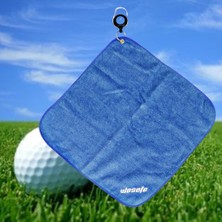 30X30 cm Kare Mikrofiber Golf Havlu Yüksek Su Emme Temizleme Havluları Karabina Kanca Silme Bezi Açık Fitness - Mavi