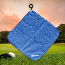 30X30 cm Kare Mikrofiber Golf Havlu Yüksek Su Emme Temizleme Havluları Karabina Kanca Silme Bezi Açık Fitness - Mavi