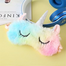 Hd Marketim Peluş Unicorn Rainbow Gökkuşağı Renkli Göz Uyku Bandı Bandana