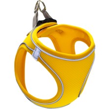 Mita Air Mesh Kedi Köpek Göğüs Tasması Çift Reflektörlü, Terletmeyen Neon Sarı / Neon Yellow