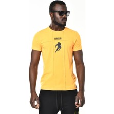 David&Gerenzo Safran Gerenzo Baskı Detay Basic T-Shirt