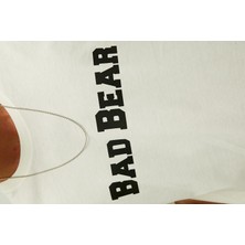 Bad Bear 22.01.07.053_Title O Yaka Oversized Baskılı Beyaz Erkek T-Shirt