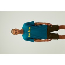 Bad Bear 22.01.07.053_Title O Yaka Oversized Baskılı Petrol Erkek T-Shirt