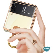 Microsonic Samsung Galaxy Z Flip 3 Kılıf Ring Loft Clear Gold