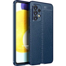 Microsonic Samsung Galaxy A53 5g Kılıf Deri Dokulu Silikon Lacivert