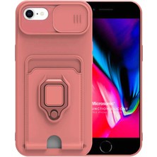 Microsonic Apple iPhone Se 2022 Kılıf Multifunction Silicone Pembe