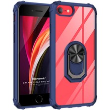 Microsonic Apple iPhone Se 2022 Kılıf Grande Clear Ring Holder Lacivert