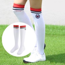 Zwinz 4 Adet Kadın Golf Çorapları Üstresinde Uyluk Yüksek Çizgili Çorap Diz Golf Okulu (Yurt Dışından)