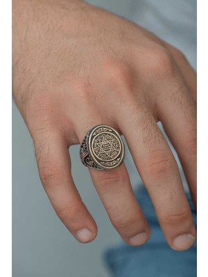 Gumush Gümüş Süleyman Mührü Erkek Yüzük