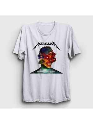 Presmono Unisex Beyaz Hardwired Metallica T-Shirt