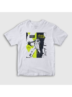 Presmono Unisex Çocuk Beyaz Ja Morant Basketbol T-Shirt