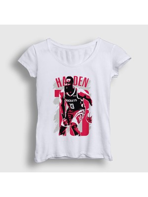 Presmono Kadın Beyaz James Harden 13 Basketbol T-Shirt