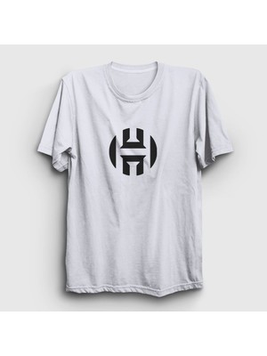 Presmono Unisex Beyaz Logo James Harden Basketbol T-Shirt