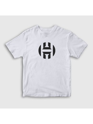 Presmono Unisex Çocuk Beyaz Logo James Harden Basketbol T-Shirt