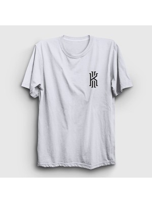 Presmono Unisex Beyaz Logo Kyrie Irving Basketbol T-Shirt