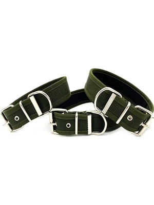 Tasma Market Yumuşak Dokulu Kolon Köpek Boyun Tasması Haki