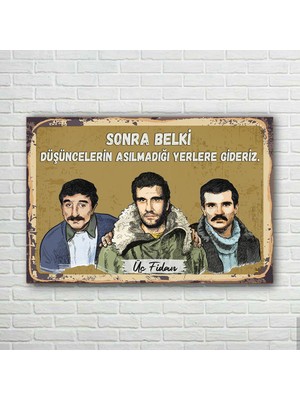 Trend Poster Üç Fidan Retro Ahşap Poster