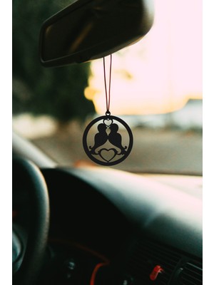 Oyunzu Araba Süsü Metal Sevgili Kuşlar Dikiz Aynası Süsü Hediyelik