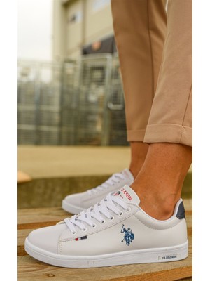 U.S. Polo Assn. Franco Beyaz Kadın Spor Sneaker Ayakkabı V10