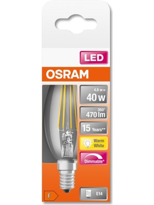 Osram 4.8W 470LM E14 Duylu 2700K Buji LED Ampul