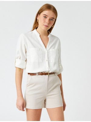 Koton Kadın Kemerli Cepli Şort