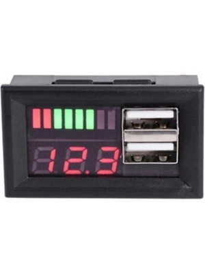 Sanec Kırmızı LED Dijital Ekran Voltmetre USB 5V 2A Çıkış Dc 12V