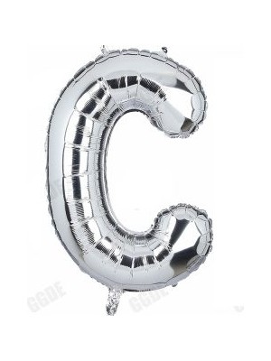 Eğlence Marketi 40'' 100 cm Gümüş Folyo Harf Balon C