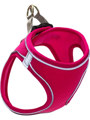 Mita Air Mesh Kedi Köpek Göğüs Tasması Çift Reflektörlü, Terletmeyen Neon Pembe / Neon Pink