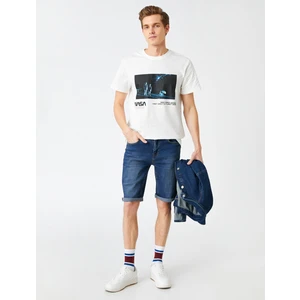 Erkek Paçası Katlı Kot Şort