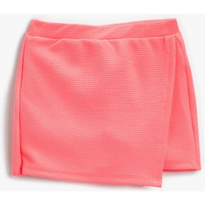 Kız Çocuk Dokulu Basic Mini Şort Etek