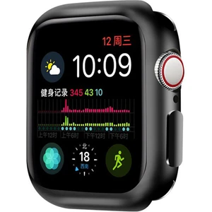 Apple Watch Uyumlu 7 45 mm Önü Açık Tasarım Parlak Silikon Kılıf - Siyah