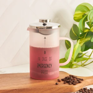 Emergency Borosilikat Cam French Press Pembe 600 ml