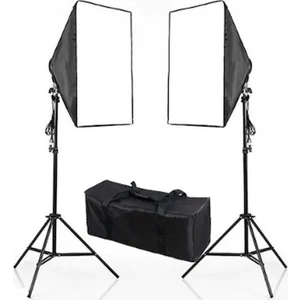 Ikili Sürekli Işık Seti Softbox 50X70 Tek Duy Ampul Hariç