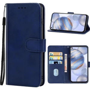 Oukitel C21 Için Deri Telefon Kılıfı (Mavi)