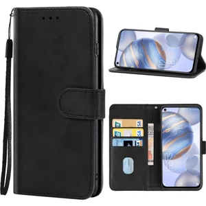Oukitel C21 Için Deri Telefon Kılıfı (Siyah)