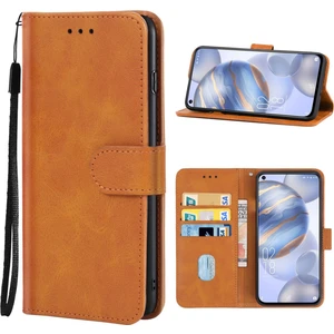 Oukitel C21 Için Deri Telefon Kılıfı (Kahverengi)