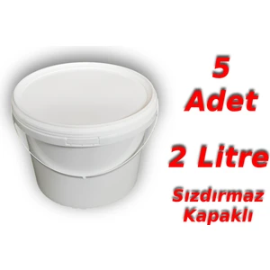 2 Lt Plastik Kapaklı Kova Hobi Boya Gıda Yoğurt Kovası Beyaz