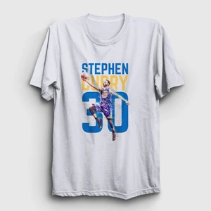 Unisex Beyaz Stephen Curry Basketbol T-Shirt