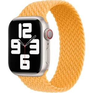 Case 4U Apple Watch Seri 7/6/SE/5/4 Hasır Örgü Kordon XSmall KRD-32 42mm 44mm 45mm Uyumlu Sarı