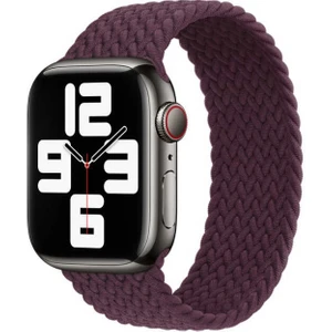 Case 4U Apple Watch Seri 7/6/SE/5/4 Hasır Örgü Kordon XSmall KRD-32 38mm 40mm 41mm Uyumlu Koyu Mor
